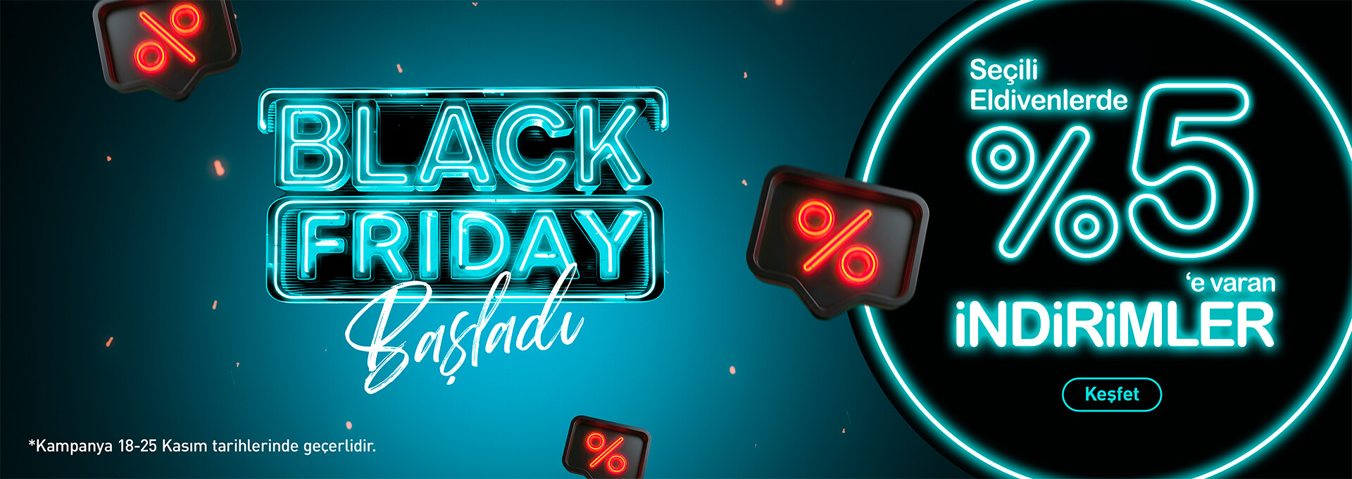 eldivenlerde %5 e varan indirim