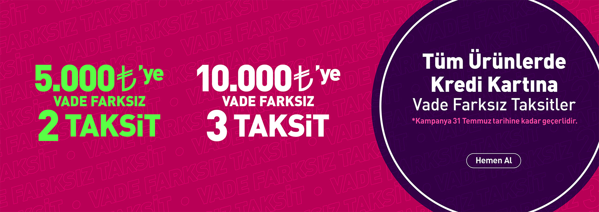 vade farksız 3 taksit