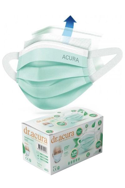 Acura Yumuşak Elastik Kulaklı 3 Katlı Cerrahi Maske 50li