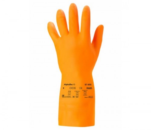 Ansell- - Ansell- EXTRA® 87-955 ORANGE Kimyasal ve Sıvı Korumalı Ağır İş Eldiveni (Çift-9)