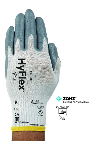 Ansell- HYFLEX® 11-800 Mekanik ve Çok Amaçlı Antistatik Montaj Eldiveni (Çift-10)