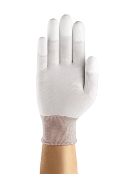 Ansell- HYFLEX® 48-105 Beyaz Parmak Uçları Kaplı Sensilite Poliüretan Kaplı Hassas İş Eldiveni (Çift-10) - Thumbnail