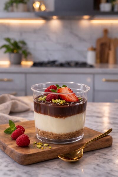 Bodega Plastik Kristal Silindir Tatlı Kasesi 250cc 30 Adet - 1