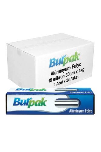 Burpak - Burpak Alüminyum Folyo 30cm x 1 Kg 15mic x 24 Paket (Koli)