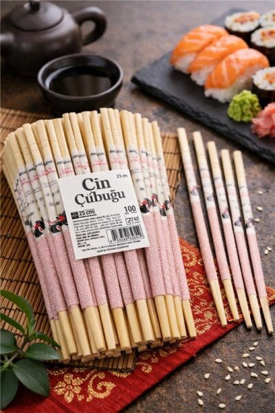 Burpak Jelatinli Çin Yemek Çubuğu-Chopsticks 22cm 100 Çift - 1