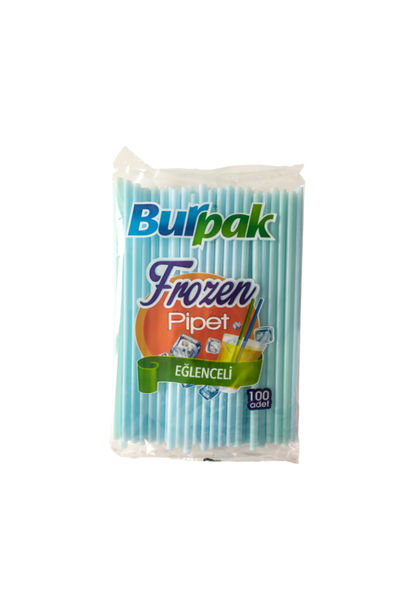 Burpak Frozen Pipet Açık Mavi 22cm 100lü