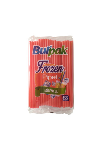 Burpak - Burpak Frozen Pipet Kırmızı 22cm 100lü