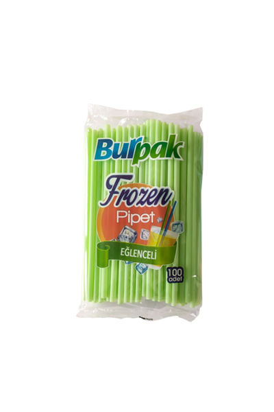 Burpak Frozen Pipet Yeşil 22cm 100lü - 1