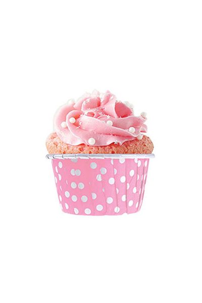 Dolphin Açık Pembe Puantiyeli Muffin Kek Kapsülü 50li