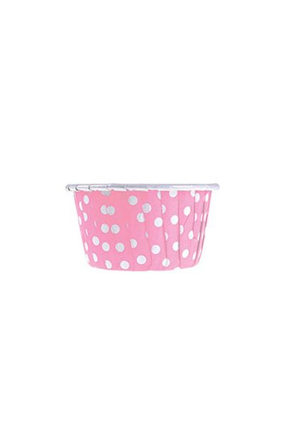 Roll-up Muffin Kek Kapsülü Açık Pembe Puantiyeli 50 Adet - 3