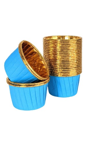 Dolphin Altın - Mavi Muffin Kek Kapsülü 25 Adet x 60 Paket Koli - Thumbnail