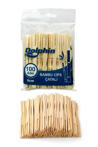 Dolphin Bambu Cips Çatalı 9cm 100lü - Thumbnail