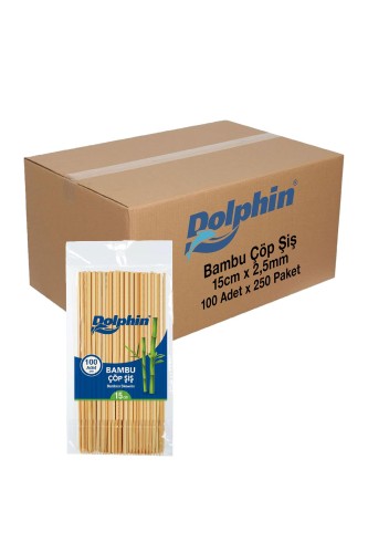 Dolphin Bambu Çöp Şiş 15cm x 2,5mm 100 Adet x 250 Paket (Koli) - Thumbnail