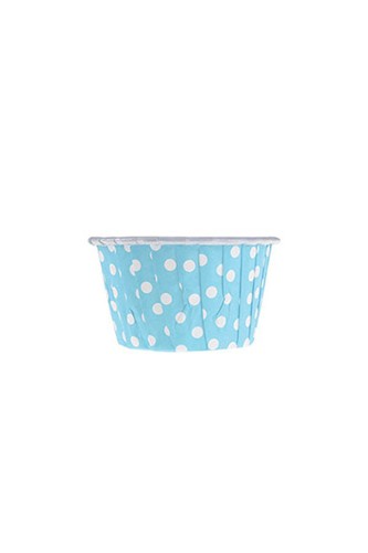 Roll-up Muffin Kek Kapsülü Açık Mavi Puantiyeli 50 Adet - Roll-up