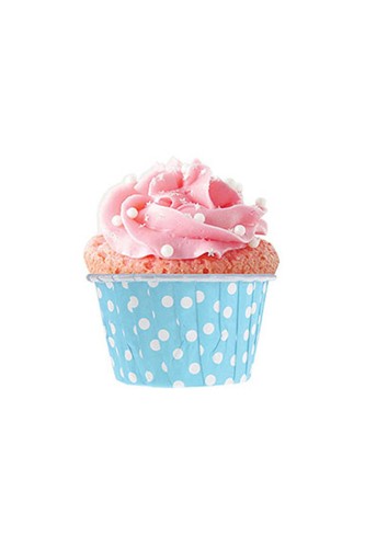 Roll-up Muffin Kek Kapsülü Açık Mavi Puantiyeli 50 Adet - 2