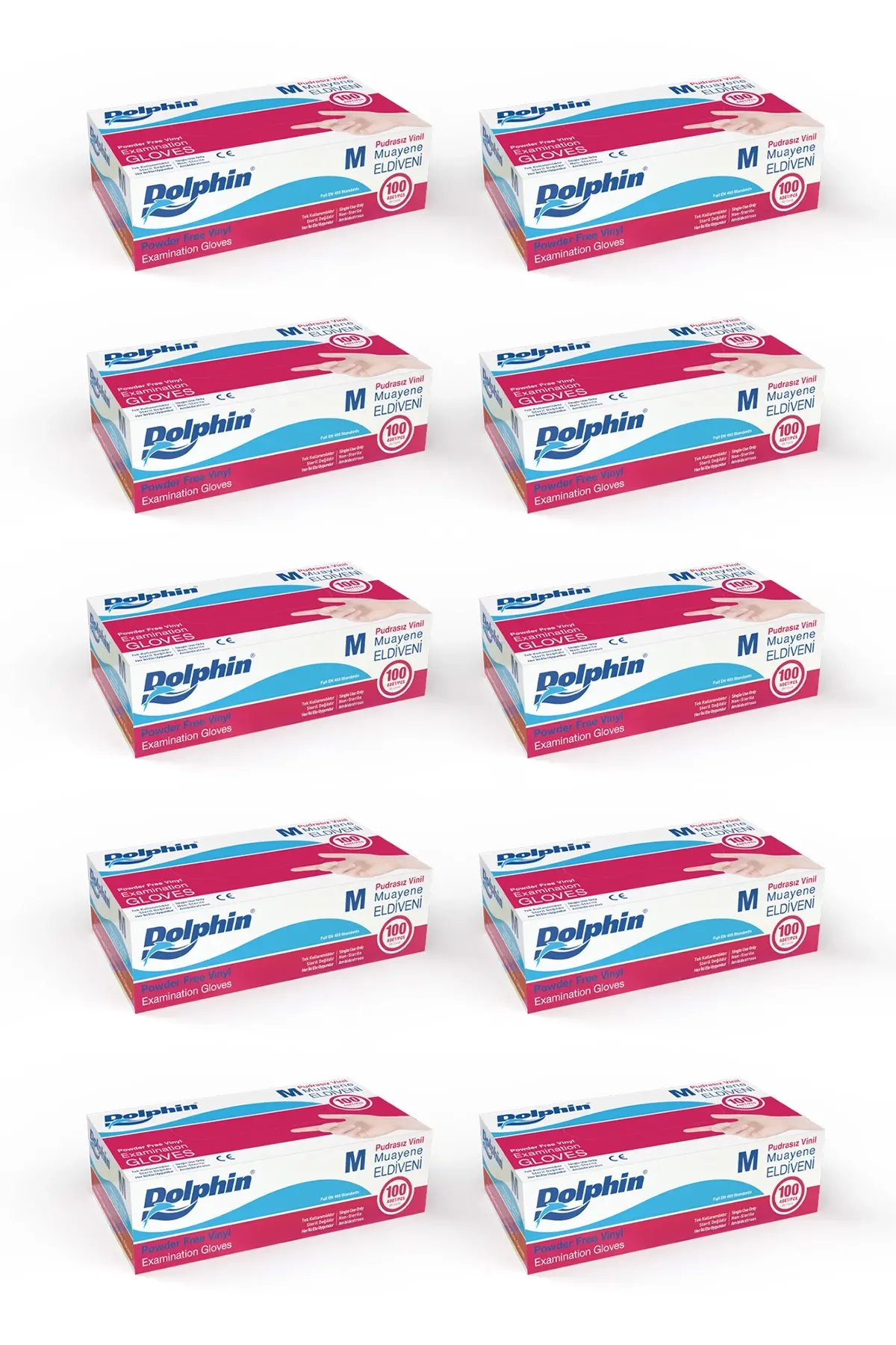 Dolphin Beyaz Vinil Eldiveni Pudrasız M 100 Adet x 10 Paket