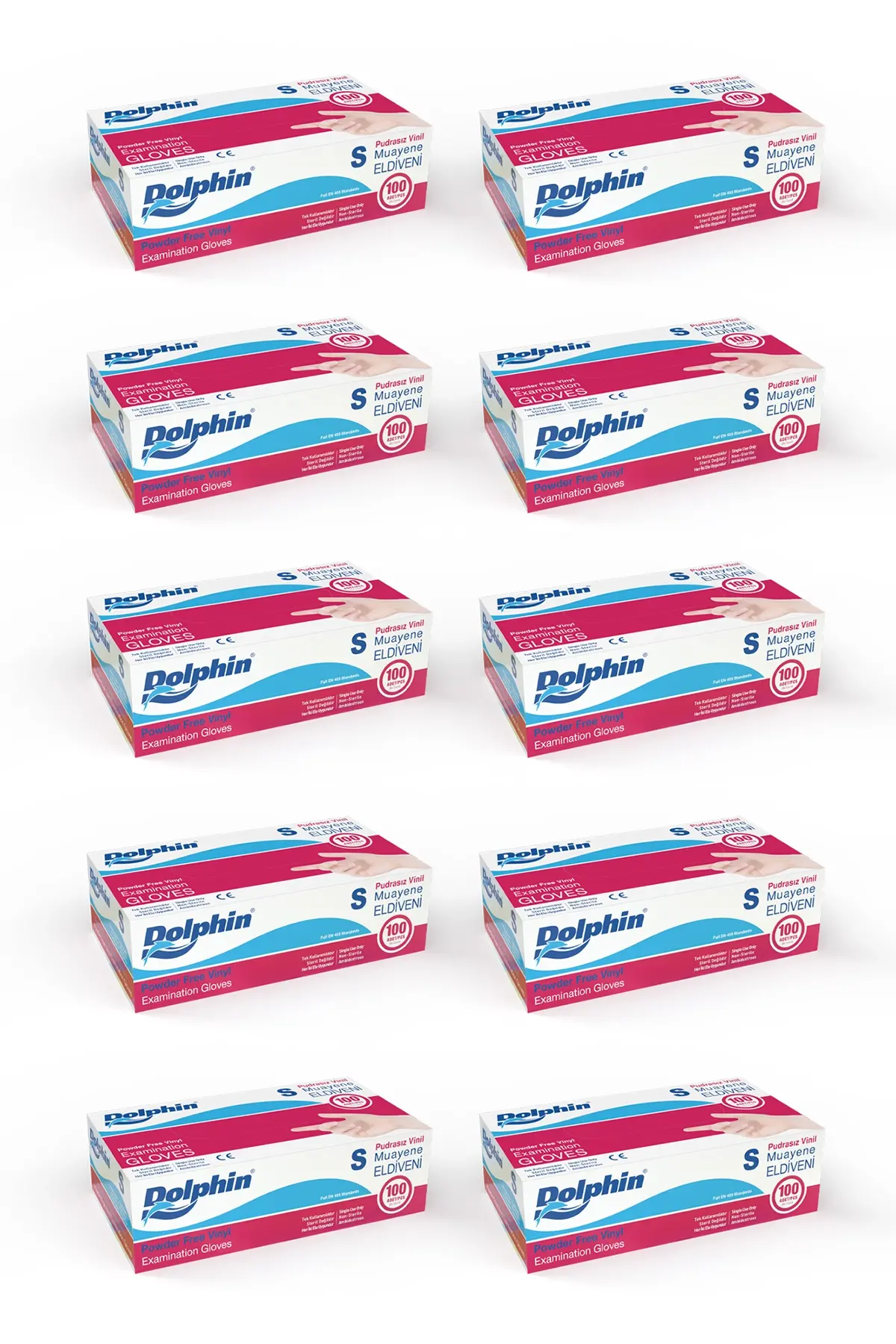 Dolphin Beyaz Vinil Eldiveni Pudrasız S 100 Adet x 10 Paket