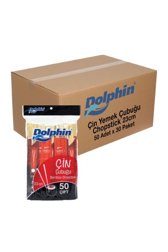 Dolphin - Dolphin Çin Yemek Çubuğu-Chopsticks 23cm 50 Çift x 30 Paket (Koli)