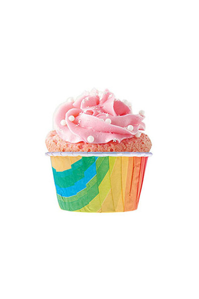 Dolphin Muffin-Kek Kapsülü Gökkuşağı Desenli 50 Adet - 2