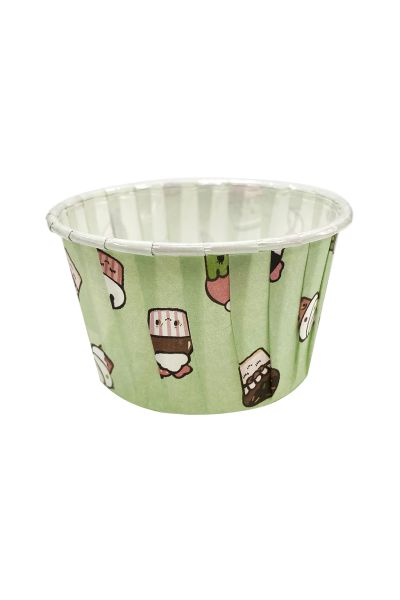 Dolphin Kağıt Muffin Kek Kapsülü Dondurma Desenli Mint Yeşili 50li