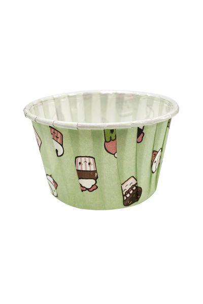 Roll-up Muffin Kek Kapsülü Dondurma Desenli Mint Yeşili 50 Adet - 2