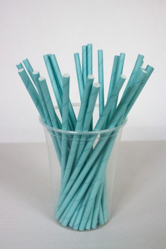 Dolphin Kağıt Pipet Açık Mavi 22cm 25li - 1
