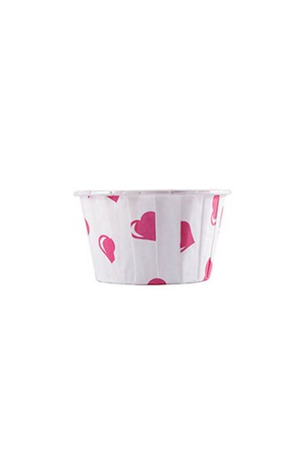 Roll-up Muffin Kek Kapsülü Kalp Puantiyeli 50 Adet - Roll-up