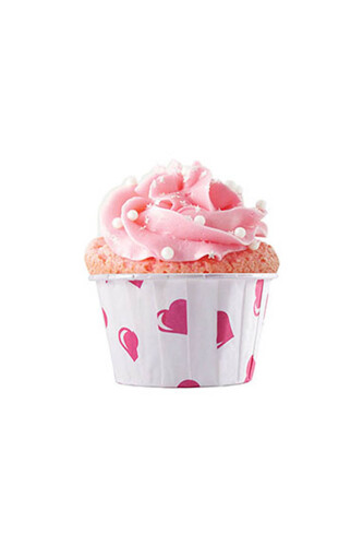 Dolphin Muffin-Kek Kapsülü Kalp Desenli 50 Adet - 2