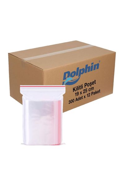 Dolphin Kilitli Poşet 19x25cm 300 Adet x 12 Paket (Koli)