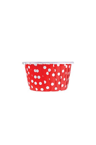 Roll-up Muffin Kek Kapsülü Kırmızı Puantiyeli 50 Adet - Roll-up