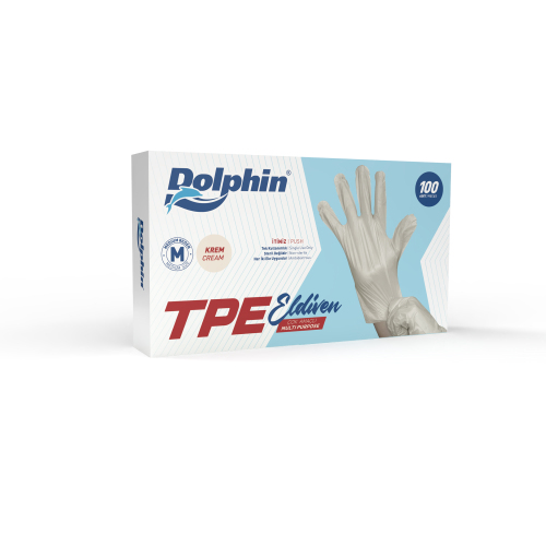 Dolphin Krem TPE Eldiven M Beden 100 Adet - Dolphin