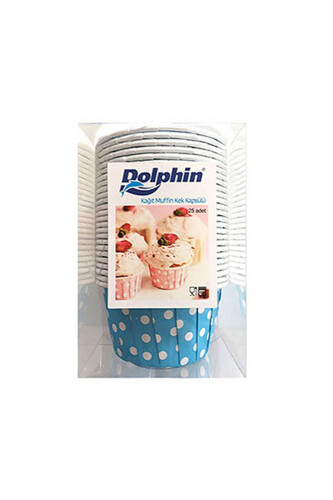 Dolphin Muffin-Kek Kapsülü Mavi Puantiyeli 25 Adet - 3