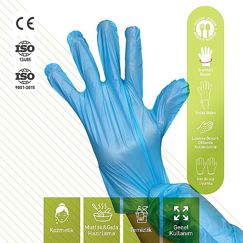 Dolphin Mavi TPE Eldiven M Beden 100 Adet x 20 Paket - Koli - 2