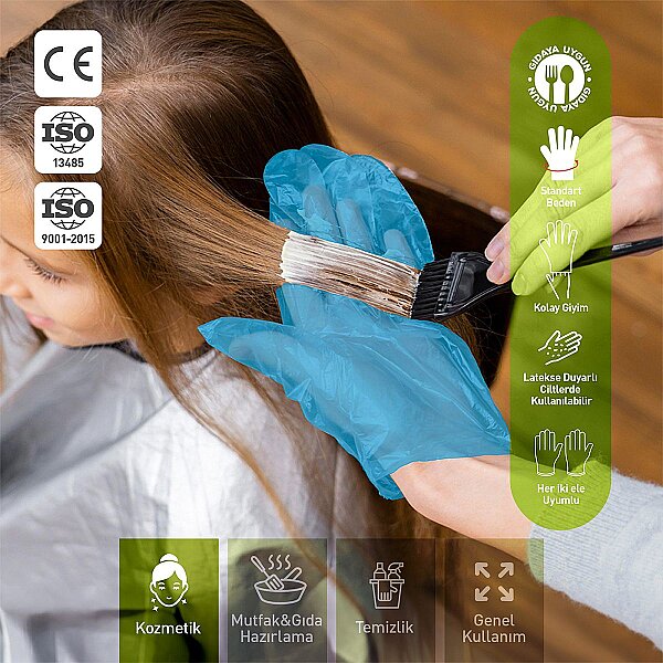 Dolphin Mavi TPE Eldiven M Beden 100 Adet x 20 Paket - Koli - 3