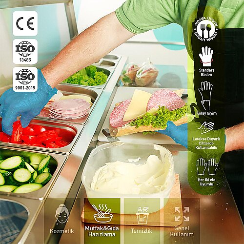 Dolphin Mavi TPE Eldiven M Beden 100 Adet x 20 Paket - Koli - 4