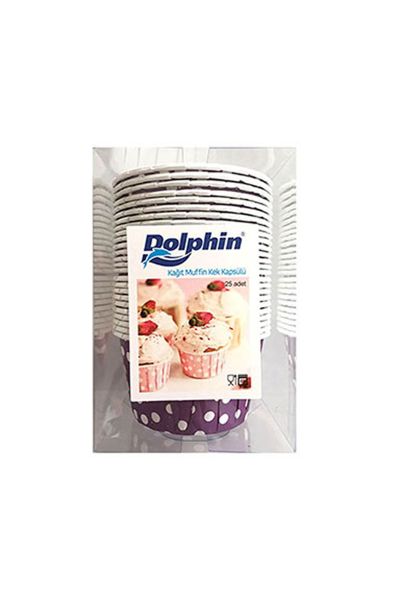 Dolphin Mor Puantiyeli Muffin-Kek Kapsülü 25li