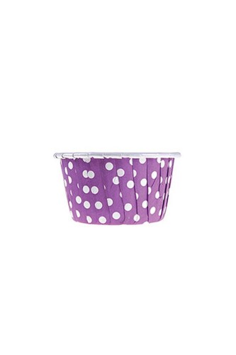 Roll-up Muffin Kek Kapsülü Mor Puantiyeli 50 Adet - 2