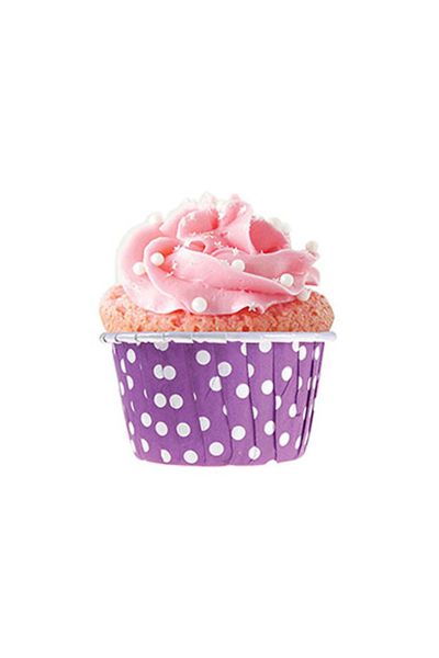 Roll-up Muffin Kek Kapsülü Mor Puantiyeli 50 Adet - 3
