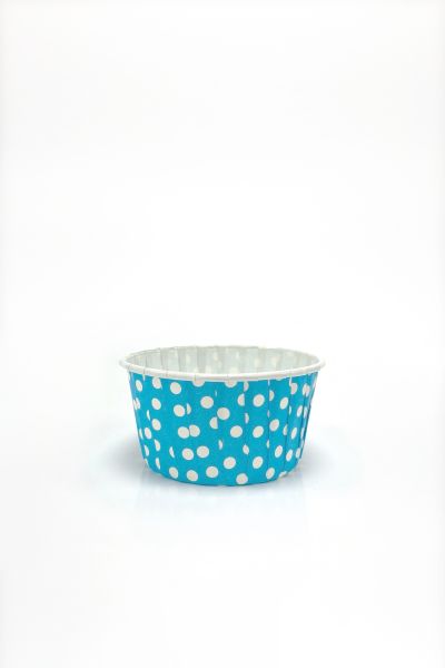 Roll-up Muffin Kek Kapsülü Açık Mavi Puantiyeli Büyük Boy 50 Adet - 1