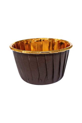 Roll-up Muffin Kek Kapsülü Kahverengi-Altın 25 Adet - 2
