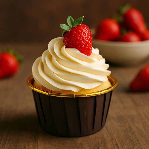 Roll-up Muffin Kek Kapsülü Kahverengi-Altın 25 Adet - 3