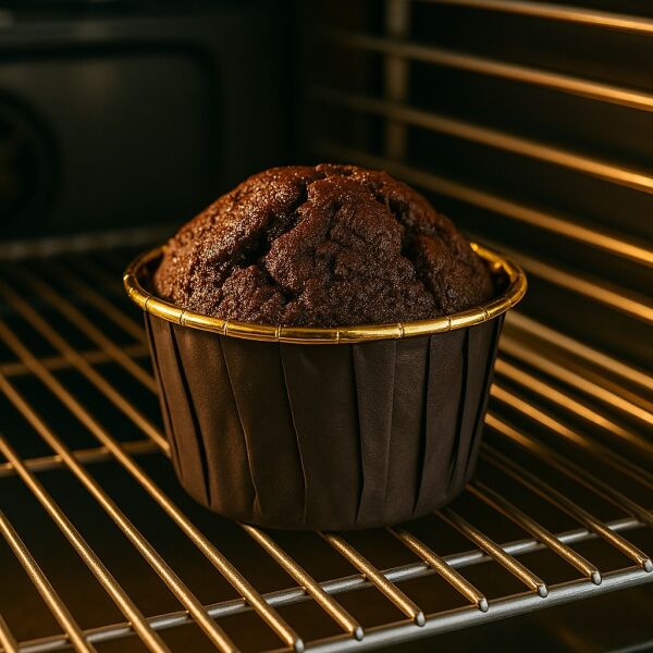 Roll-up Muffin Kek Kapsülü Kahverengi-Altın 25 Adet - 4