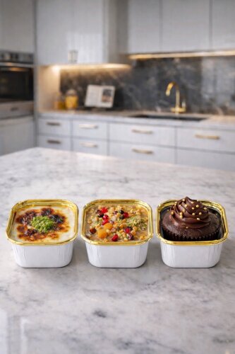 Dolphin Muffin Kek Kapsülü Kare Beyaz-Altın 25li - Dolphin