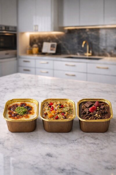 Dolphin Muffin Kek Kapsülü Kare Kahverengi-Altın 25li - 1