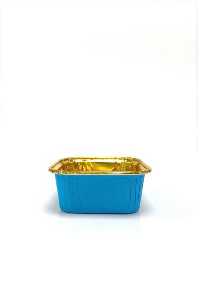 Dolphin Muffin Kek Kapsülü Kare Mavi-Altın 25li