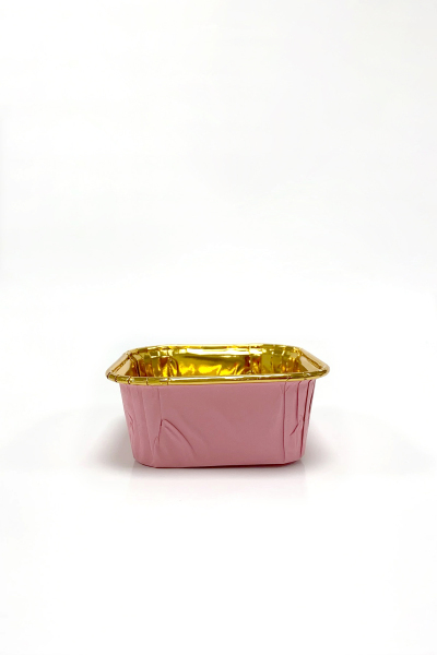Dolphin Muffin Kare Pembe-Altın Kek Kapsülü 25 Adet - 1