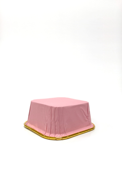 Dolphin Muffin Kare Pembe-Altın Kek Kapsülü 25 Adet - 3
