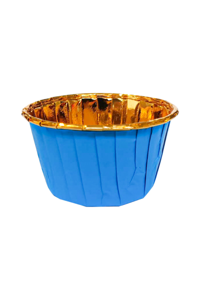 Dolphin Muffin Kek Kapsülü Mavi-Altın 25 Adet - 1