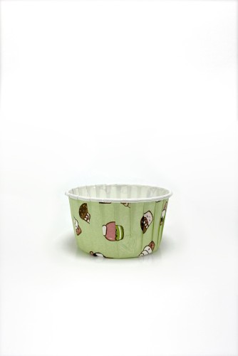 Roll-up Muffin Kek Kapsülü Dondurma Desenli Mint Yeşili Büyük Boy 50 Adet - Roll-up