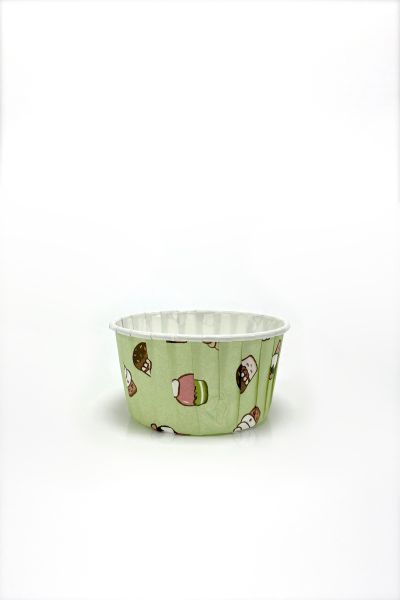 Roll-up Muffin Kek Kapsülü Dondurma Desenli Mint Yeşili Büyük Boy 50 Adet - 1